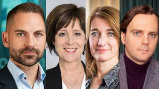 Niklas Magnusson (SEB), Unni Jerndal (Swedbank), Anna Sundblad (Danske Bank) och Erik Wennergren (SBAB). Foto: Respektive bank