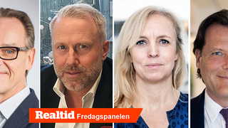 Veckans panel från vänster: Michael Grahn, chefsekonom Danske Bank Sverige, Ulf Andersson, chef DNB Markets Sverige, Alexandra Stråberg, chefsekonom och hållbarhetsansvarig på Länsförsäkringar och Fredrik Carlsson, förvaltare på Carlsson Norén Asset Management.