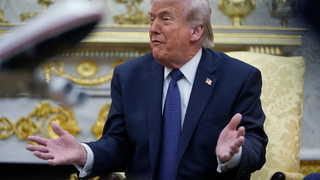 USA:s president Donald Trump i Vita huset på tisdagen.